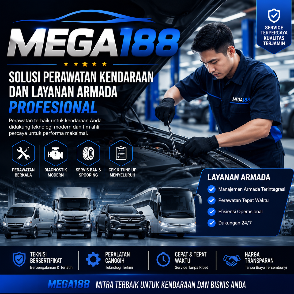 MEGA188 | Solusi Perawatan Kendaraan dan Layanan Armada Profesional